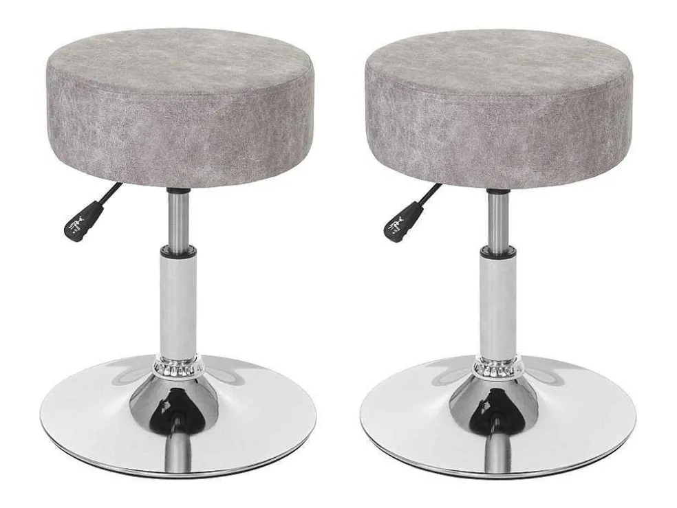 Set Van 2 Krukken Mcw-C22, Imitatie Suede, Vintage Grijs