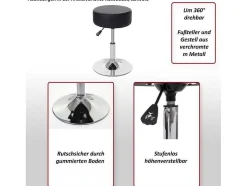 Set Van 2 Krukken Mcw-C22, Kunstleer, Zwart