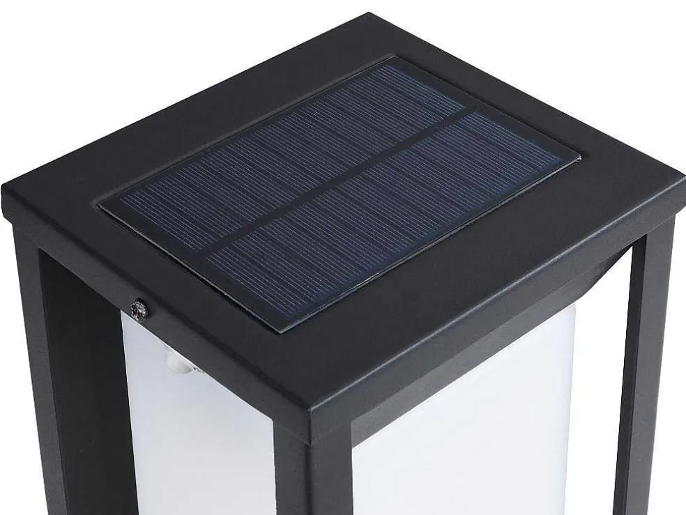 Set Van 2 Led-Buitenwandlampen Op Zonne-Energie - L. 15 X H. 30 Cm - Metaal - Zwart - Fozzano