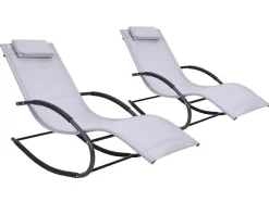 Set Van 2 Ligstoelen - Lichtgrijs - Lombok Van Mylia