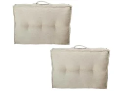 Set Van 1 Matras + 2 Palletkussens Van Ribfluweel - Beige - Baila