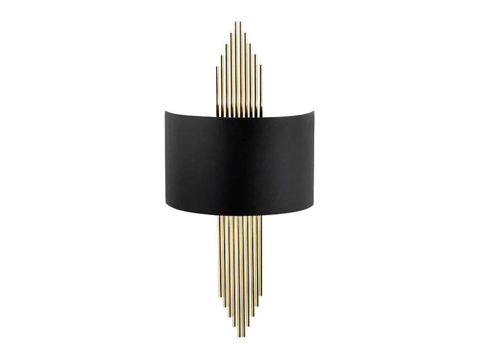 Set Van 2 Metalen Wandlampen In Art-Decostijl - L22 X H75 Cm - Zwart En Goudkleurig - Sangarius