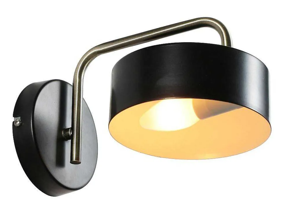 Set Van 2 Metalen Wandlampen In Vintage Stijl - L24 X H14,5 Cm - Zwart En Goudkleurig - Otilie