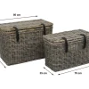 Set Van 2 Opbergkoffers Van Kubu Nefta - L80 X D45 X H55 Cm En L70 X D35 X H45 Cm - Natuurlijk Grijs