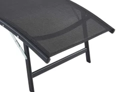 Set Van 2 Opstapelbare Ligstoelen Van Aluminium En Textileen - Zwart - Zensia
