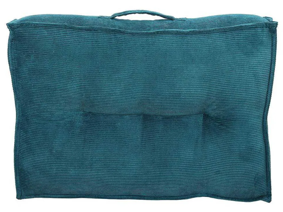 Set Van 2 Palletkussens Van Ribfluweel - L60 X D40 Cm - Blauw - Baila