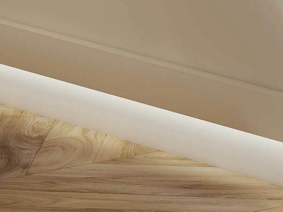 Set Van 3 Plinten Van Polystyreen L290 X H5 Cm Wit - Ardeo