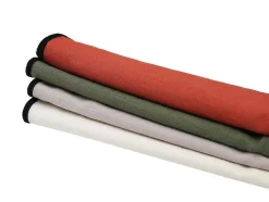Set Van 4 Servetten Van Katoen En Linnen - 45 X 45 Cm - Taupegrijs - Borina