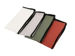 Set Van 4 Servetten Van Katoen En Linnen - 45 X 45 Cm - Gebroken Wit - Borina