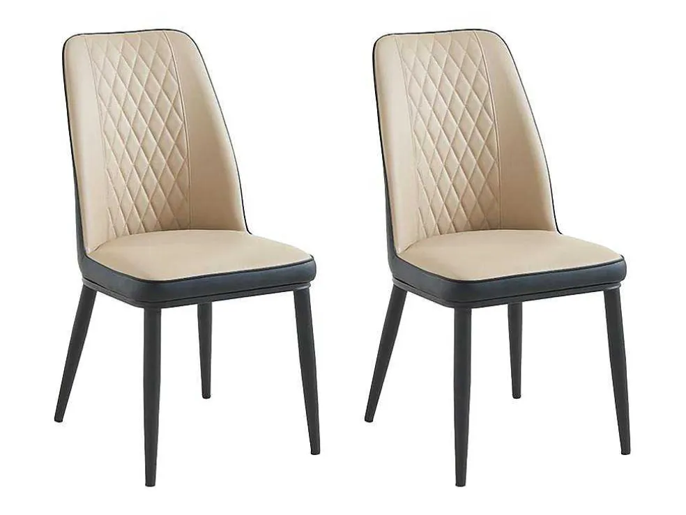 Set Van 2 Stoelen In Kunstleer En Metaal - Beige En Antraciet - Mildura