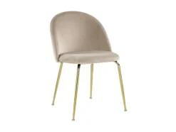Set Van 2 Stoelen Melbourne - Fluweel En Goudkleurig Metaal - Beige