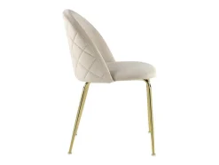 Set Van 2 Stoelen Melbourne - Fluweel En Goudkleurig Metaal - Beige