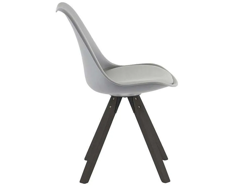 Set Van 6 Stoelen Van Polypropyleen En Beuken - Grijs En Donker Naturel - Serani