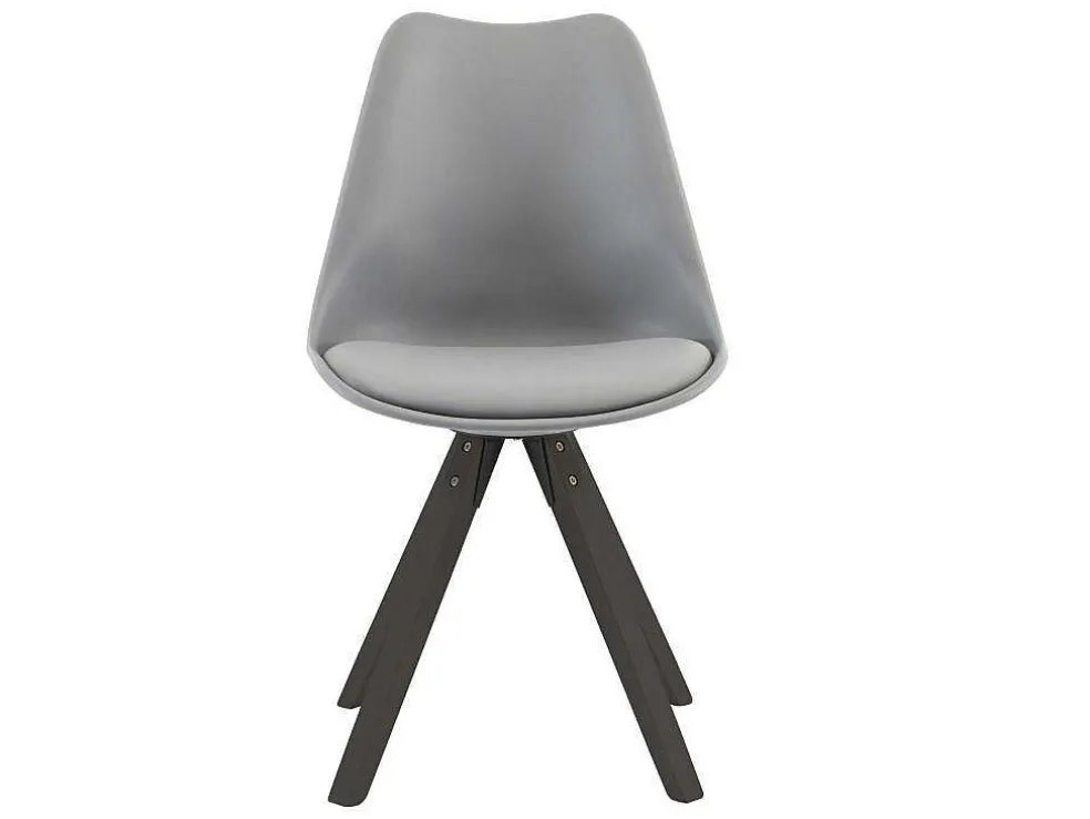 Set Van 6 Stoelen Van Polypropyleen En Beuken - Grijs En Donker Naturel - Serani