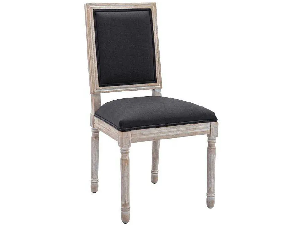 Set Van 2 Stoelen Van Stof En Heveahout - Zwart - Amboisette
