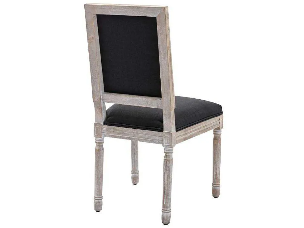 Set Van 2 Stoelen Van Stof En Heveahout - Zwart - Amboisette