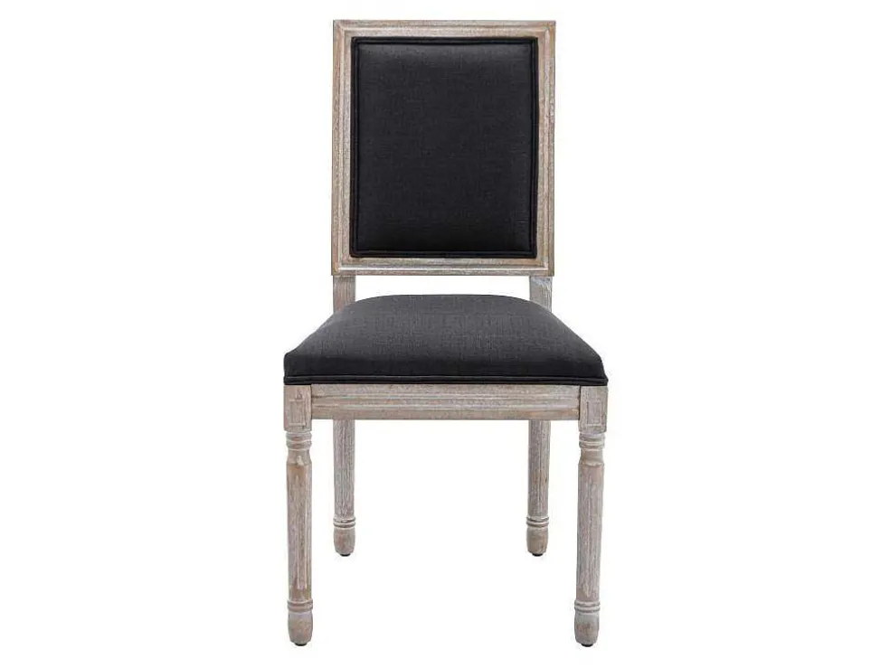 Set Van 2 Stoelen Van Stof En Heveahout - Zwart - Amboisette