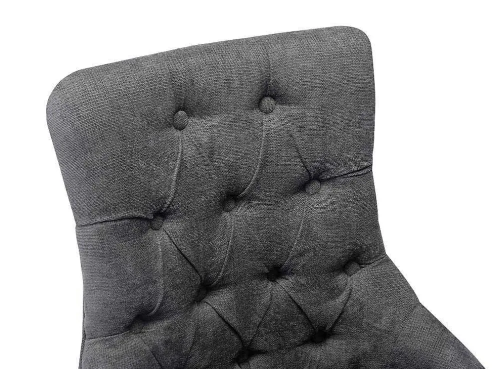 Set Van 6 Stoelen Van Stof En Heveahout - Grijs - Mervia