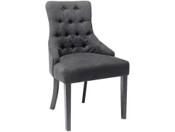 Set Van 6 Stoelen Van Stof En Heveahout - Grijs - Mervia