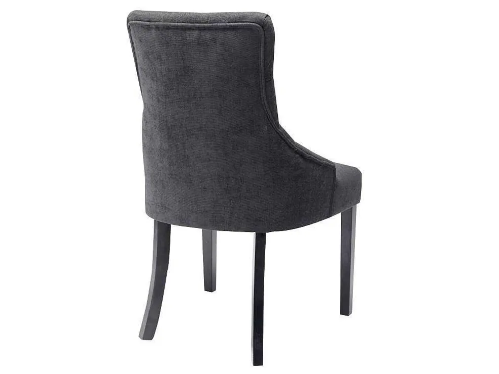 Set Van 6 Stoelen Van Stof En Heveahout - Grijs - Mervia