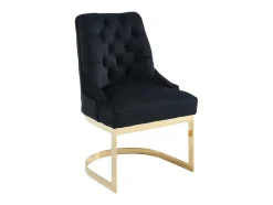 Set Van 2 Stoelen Van Velours En Goudkleurig Roestvrij Staal - Zwart - Porilaso Van Pascal Morabito