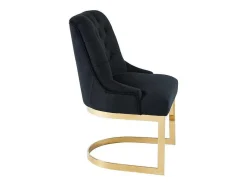 Set Van 2 Stoelen Van Velours En Goudkleurig Roestvrij Staal - Zwart - Porilaso Van Pascal Morabito