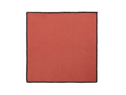 Set Van Tafellaken + 4 Servetten Van Linnen En Katoen - Zwarte Rand - Terracotta - 170 X 300 Cm - Borina