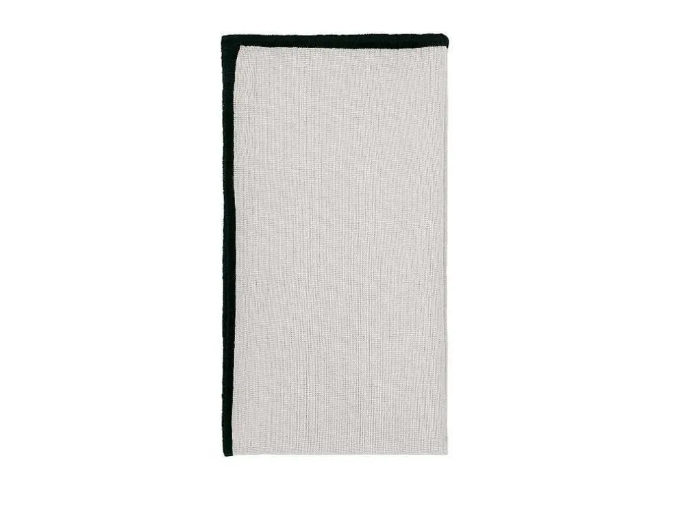 Set Van Tafellaken + 4 Servetten Van Linnen En Katoen - Zwarte Rand - Taupegrijs - 170 X 250 Cm - Borina