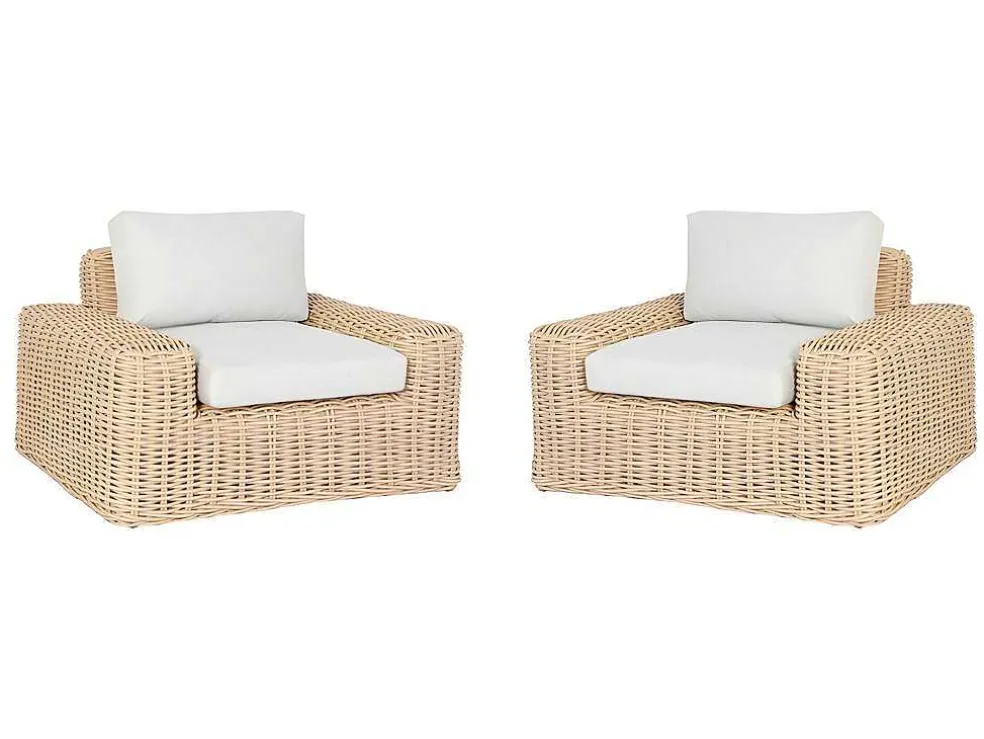 Set Van 2 Tuinstoelen Obidos Van Gevlochten Hars