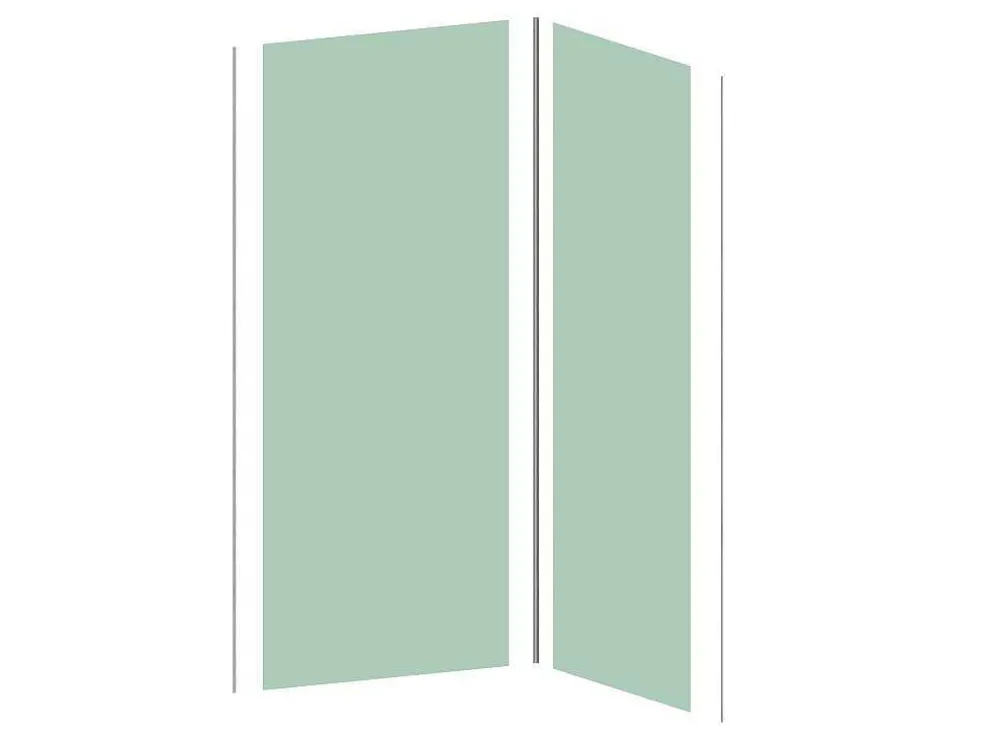 Set Van Twee Douchewandpanelen Inclusief Profielen - 2X L90Cm X H210 Cm