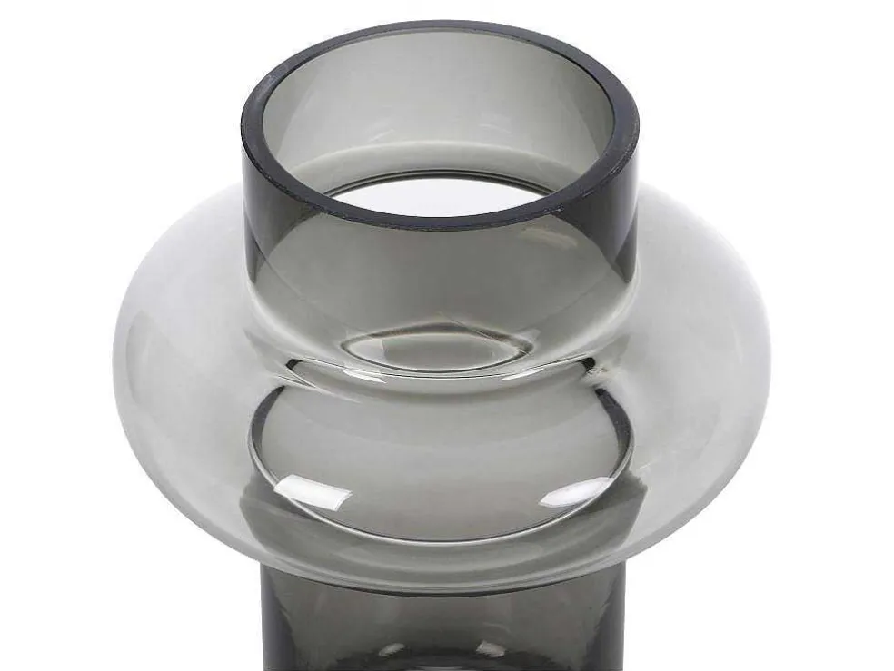 Set Van 2 Vazen Van Getint Glas - D25 X H30 Cm - Glas - Gerookt Grijs - Valoit