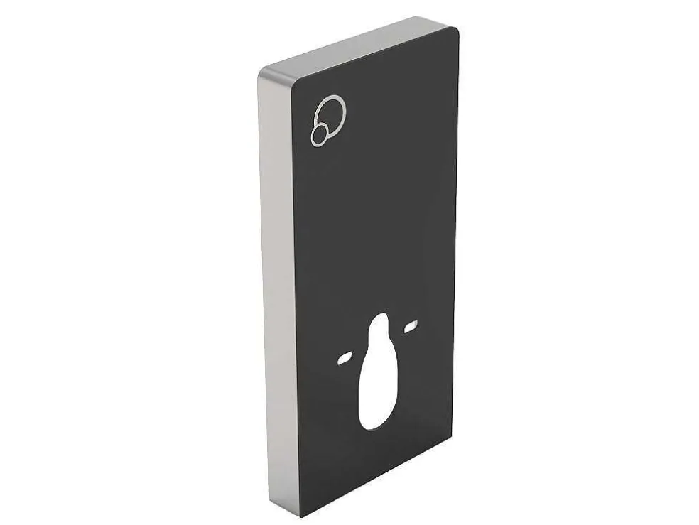 Set Voor Hang-Wc Van Glanzend Zwart Keramiek Met Decoratief Voorwandsysteem - Clemona