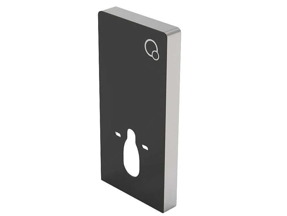 Set Voor Hang-Wc Van Glanzend Zwart Keramiek Met Decoratief Voorwandsysteem - Clemona
