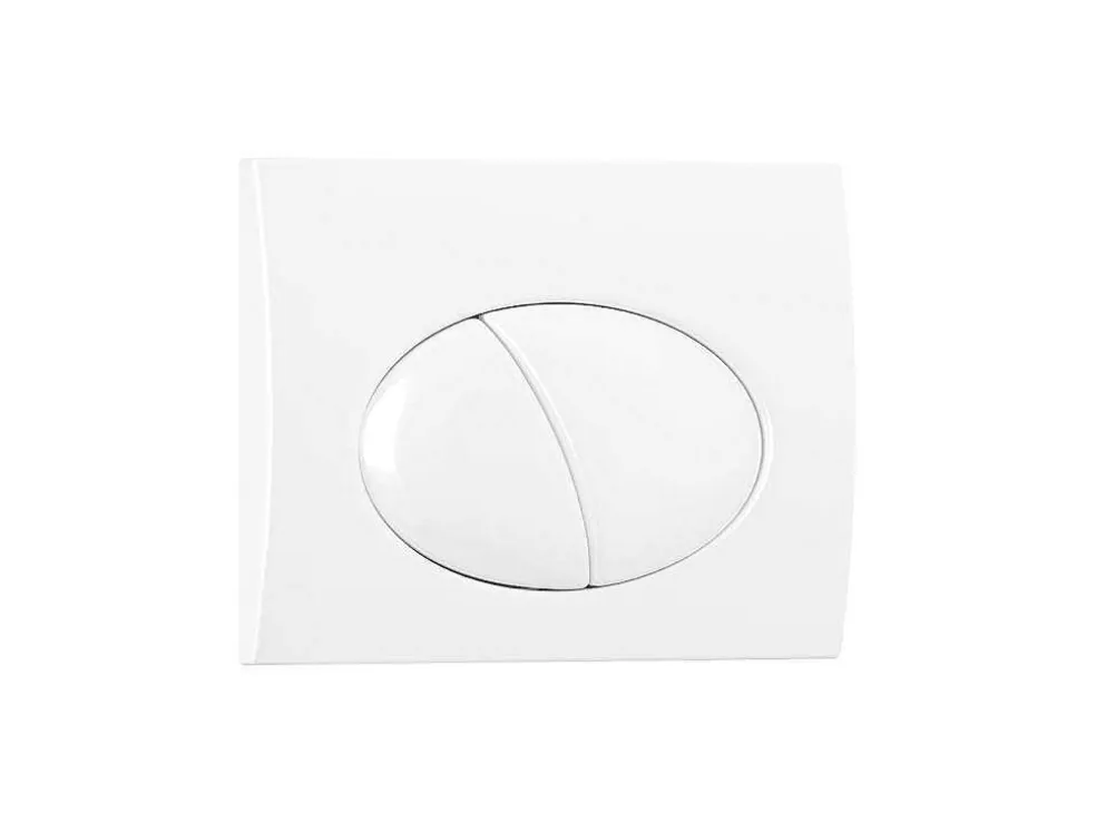 Set Voor Witte Hang-Wc Met Voorwandsysteem En Chroomkleurige Ovalen Bedieningsplaat - Clemona