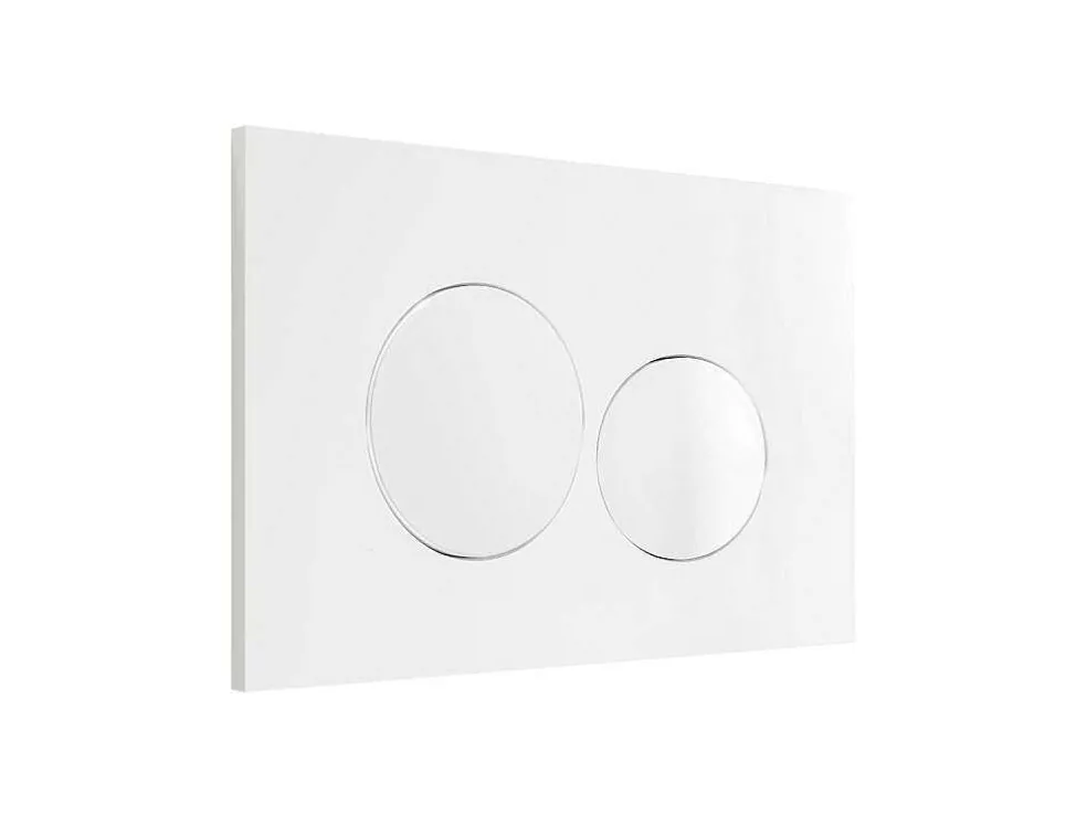 Set Voor Witte Hang-Wc Met Voorwandsysteem En Witte Ronde Bedieningsplaat - Clemona