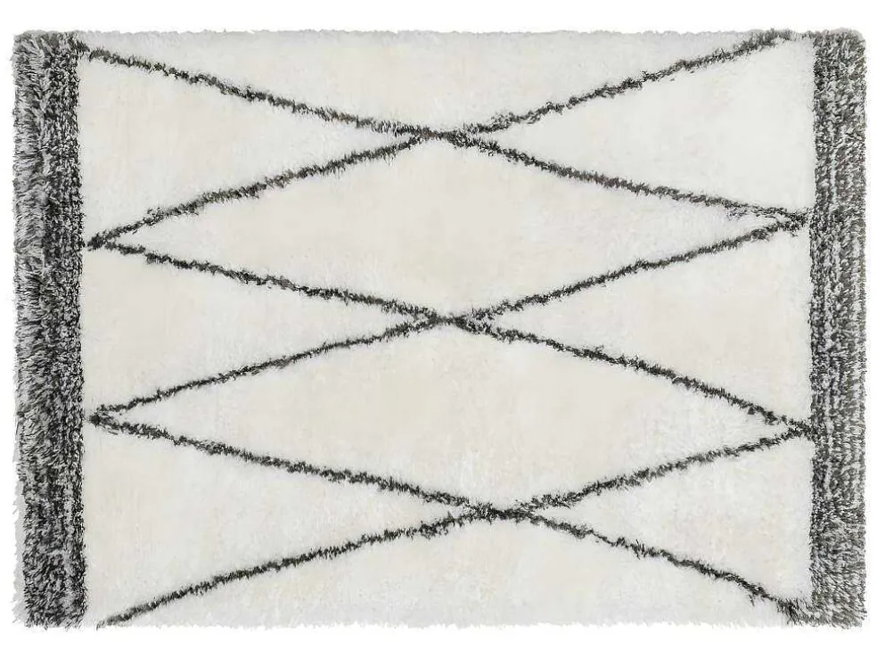 Shaggy Hoogpolig Tapijt Berberstijl Hania - Polyester - 200 X 290 Cm - Beige En Grijs