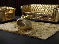 Shaggy Tapijt Glitter - 120 X 170 Cm - Goudkleurig