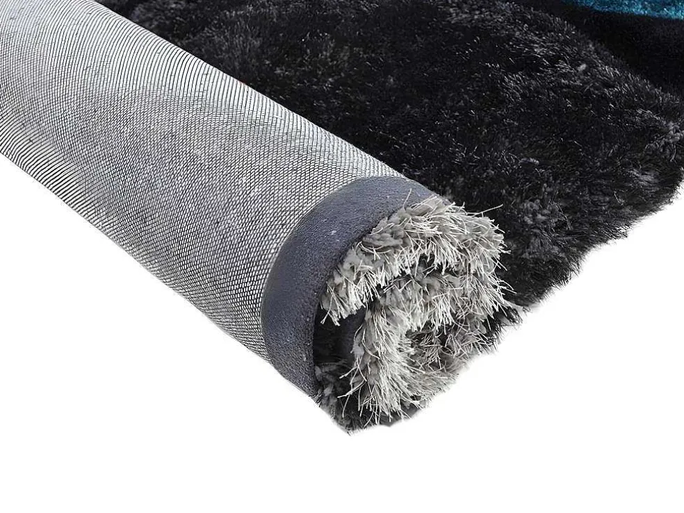 Shaggy Tapijt Pietra Turquoise En Grijs - Polyester - 120 X 170 Cm