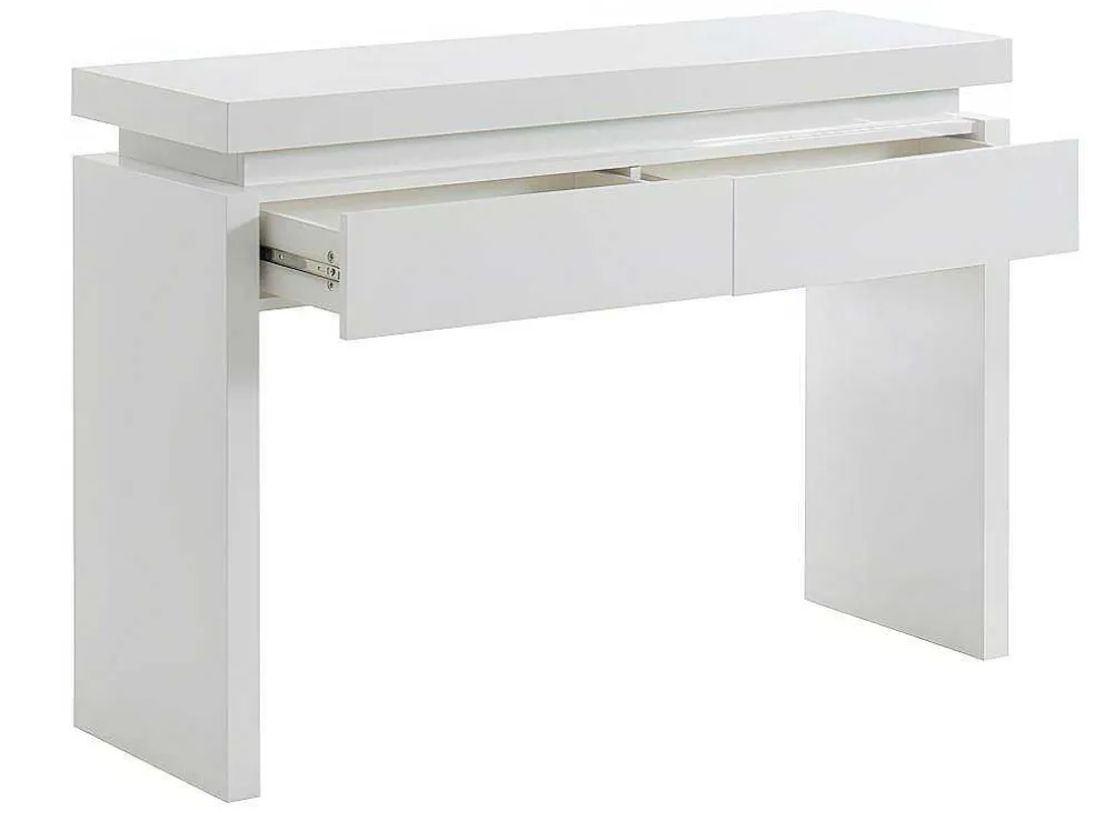 Sidetable Emerson - Met Led-Verlichting - 2 Lades - Wit Gelakt Mdf