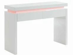 Sidetable Emerson - Met Led-Verlichting - 2 Lades - Wit Gelakt Mdf