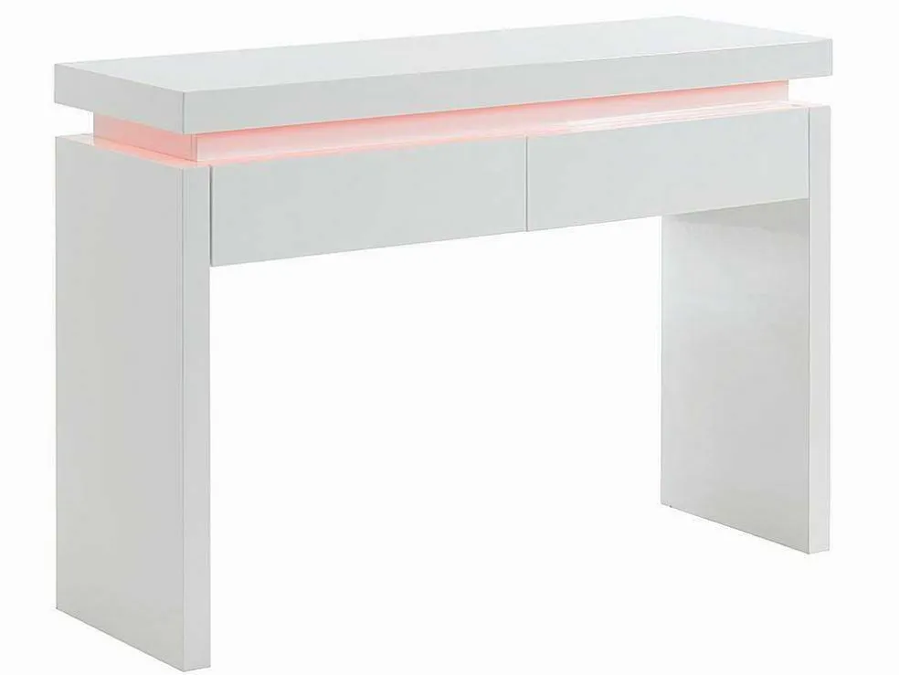 Sidetable Emerson - Met Led-Verlichting - 2 Lades - Wit Gelakt Mdf