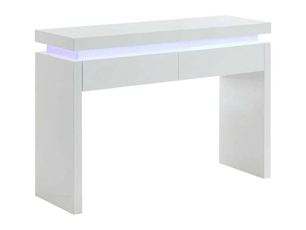Sidetable Emerson - Met Led-Verlichting - 2 Lades - Wit Gelakt Mdf