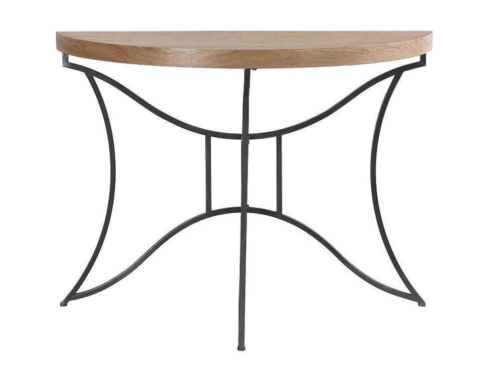 Sidetable In Mdf En Metaal - Houtlook En Zwart - Lolana