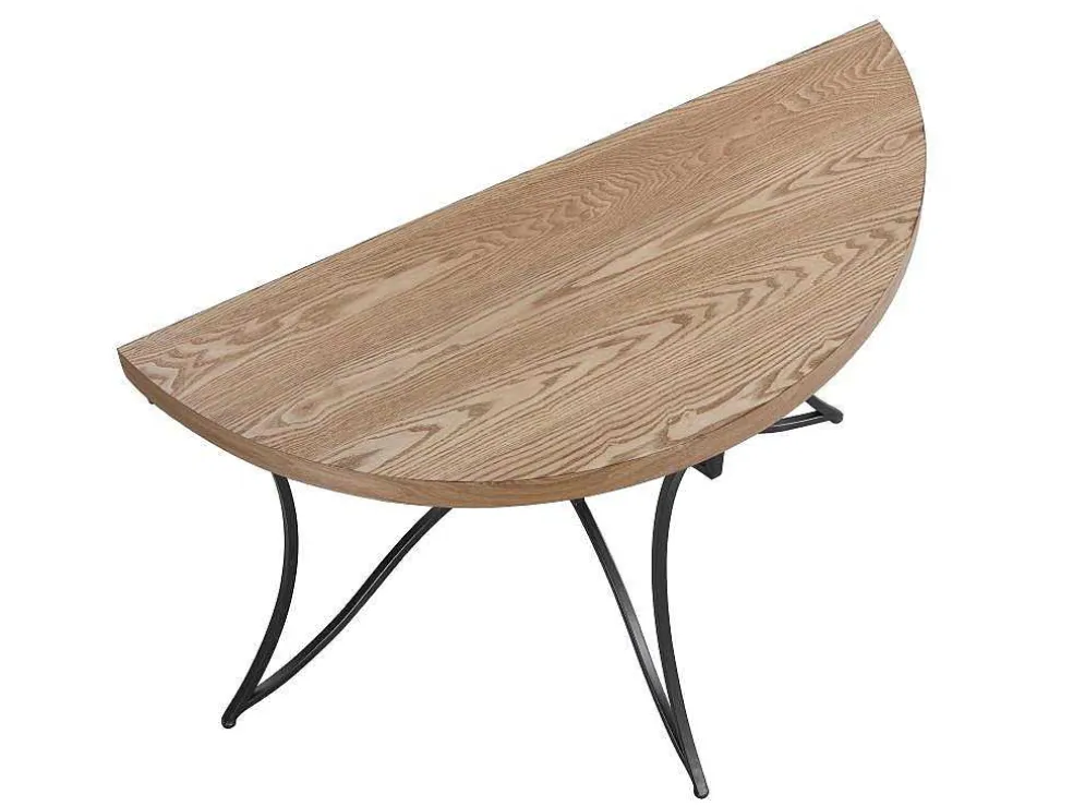 Sidetable In Mdf En Metaal - Houtlook En Zwart - Lolana