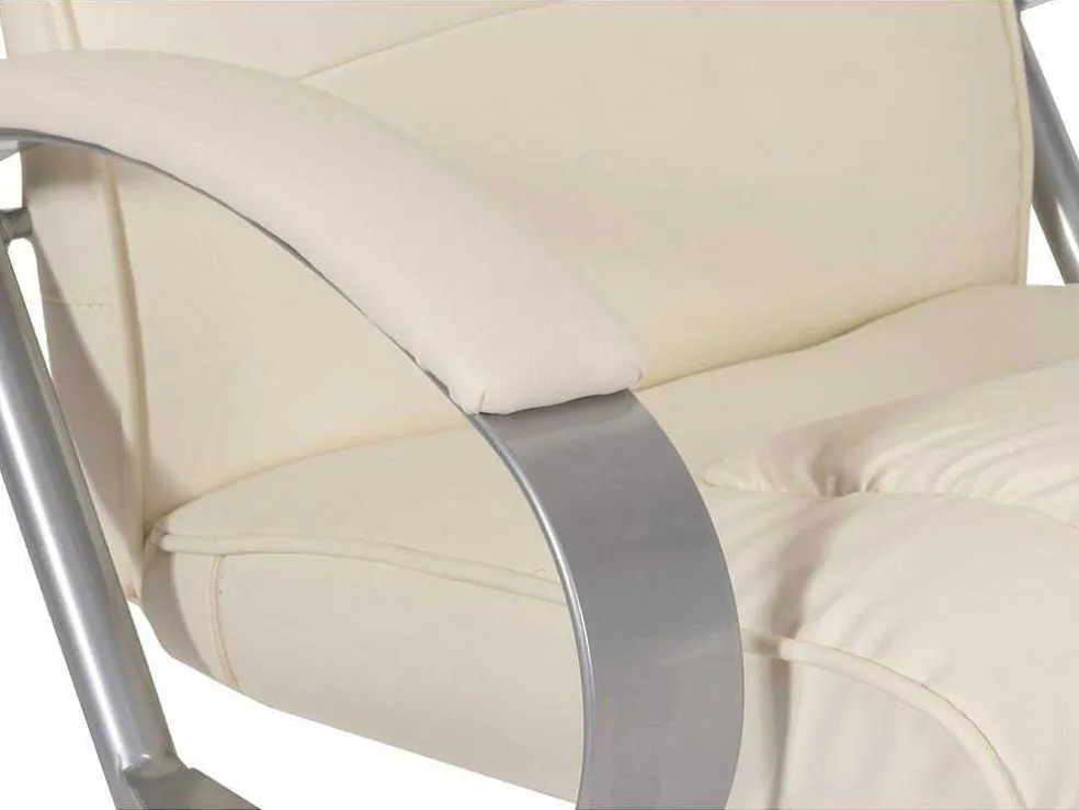 Siena Relaxfauteuil Met Kruk, Creme-Wit