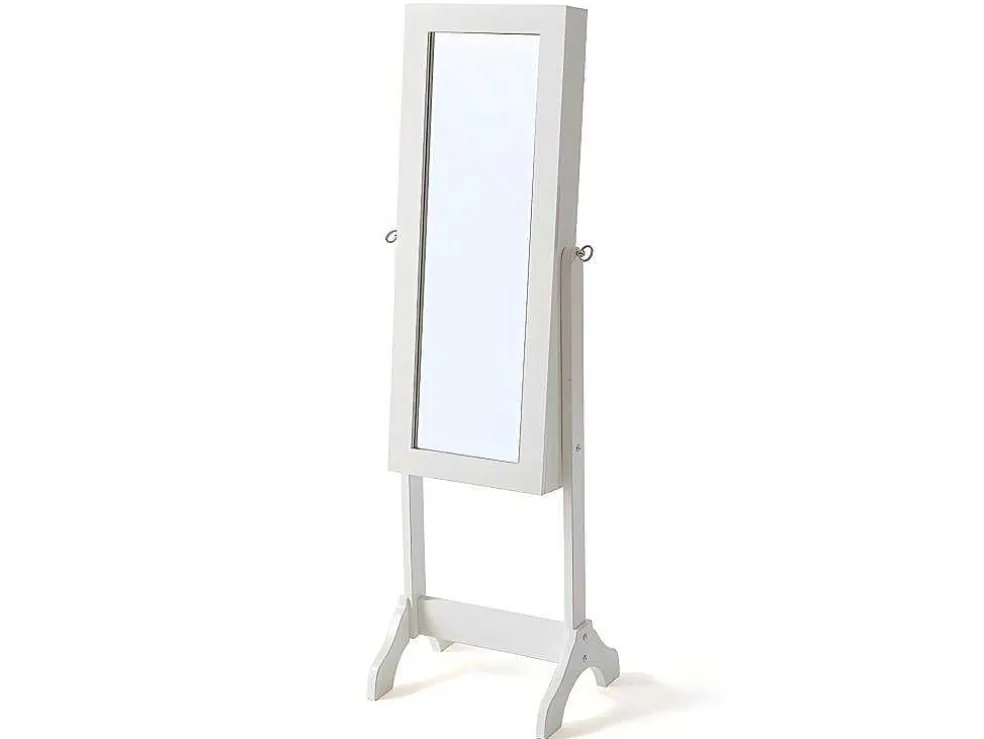 Sieradenkastje Met Spiegel Berenice - Mdf En Grenen - 120 X 39 X 30 Cm - Wit