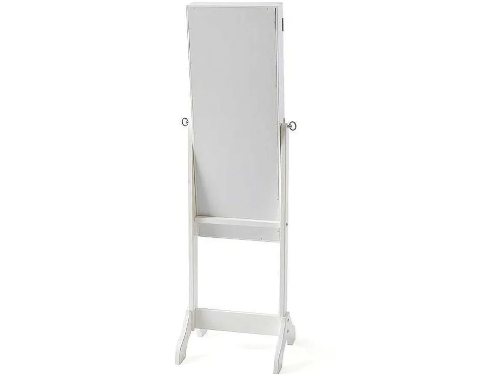 Sieradenkastje Met Spiegel Berenice - Mdf En Grenen - 120 X 39 X 30 Cm - Wit