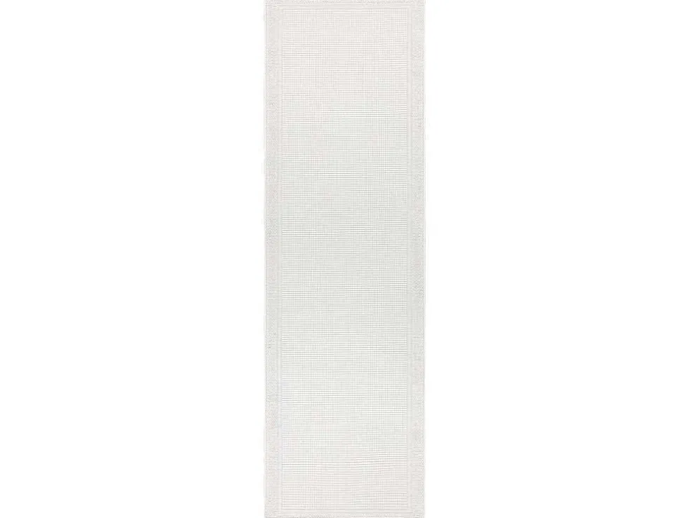 Sisal Tapijt, Loper Timo 5979 Buitenshuis Kader Wit 80X300 Cm