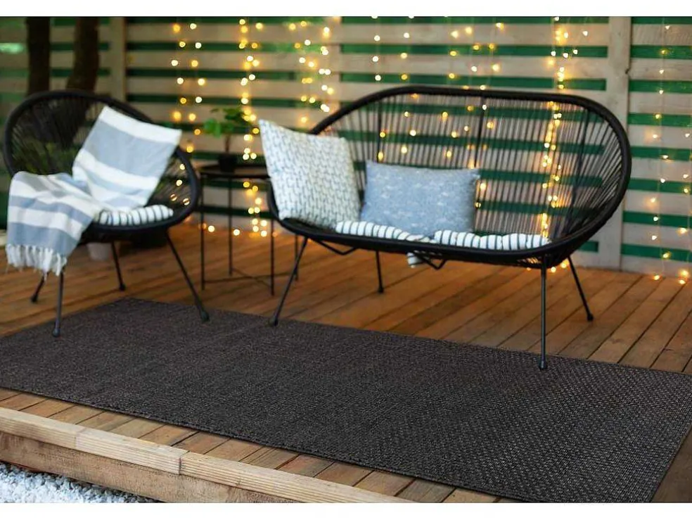Sisal Tapijt, Loper Timo 0000 Buitenshuis Zwart 70X250 Cm
