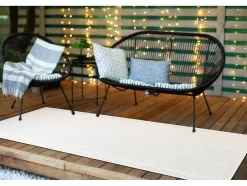 Sisal Tapijt, Loper Timo 5979 Buitenshuis Kader Wit 70X200 Cm